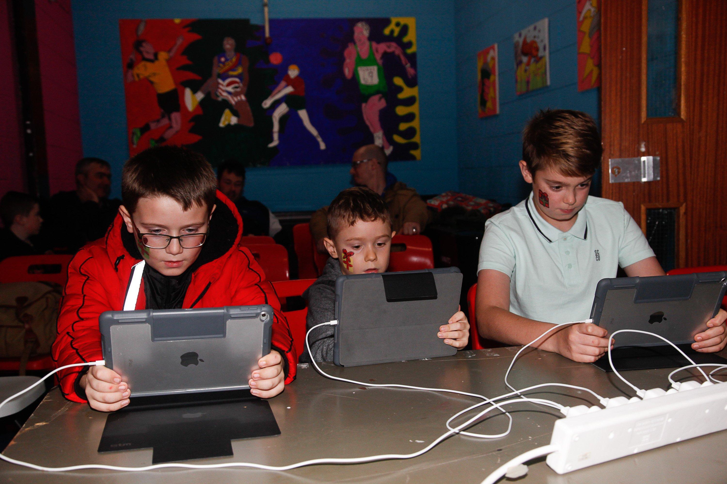 Camelon Winter Festival on Sunday, November 24. Fortnite kids totally immersed in the gaming zone. Picture by Scott Louden.