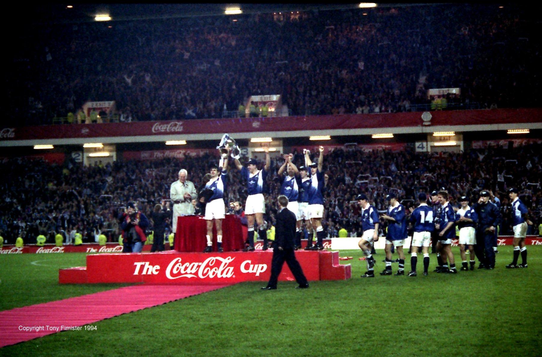 Raith Rovers win Coca Cola Cup in 1994, beating Celtic in the final at Ibrox.