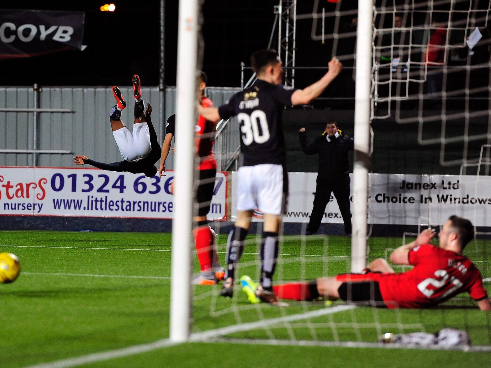 March 18, 2016. Oh what a night! The second half entry of Myles Hioppolyte overturned Rangers' lead and a typically late Bob McHugh goal won it for Falkirk.