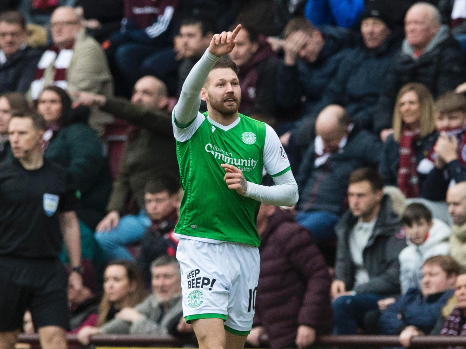 Poor first half by the winger's standards but improved after the break and set up both of Hibs goals.