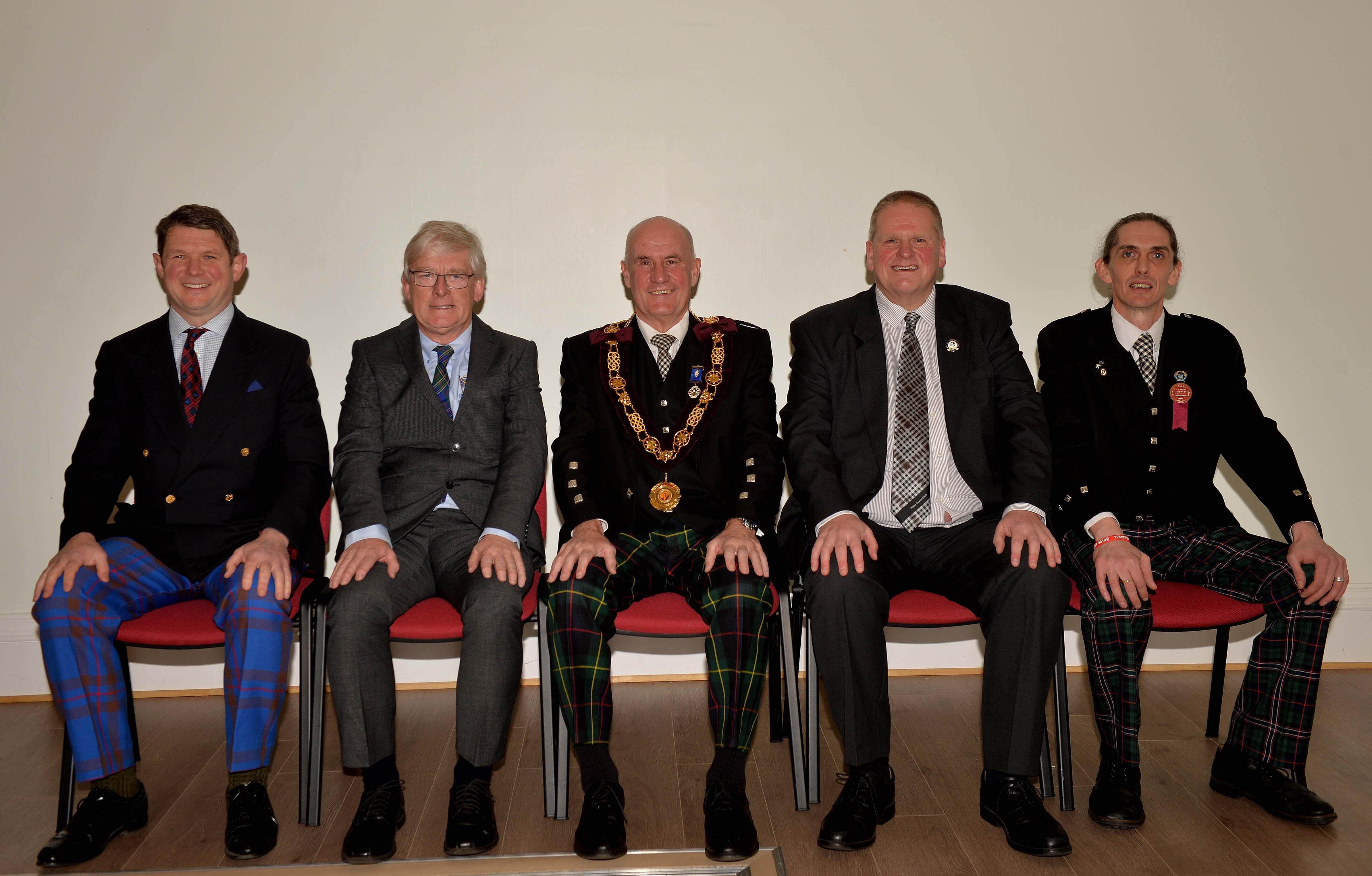 Top table: Donald Francis, Ian Landles, Alastair Christie, Tom Tinlin and Matthew Burgess.