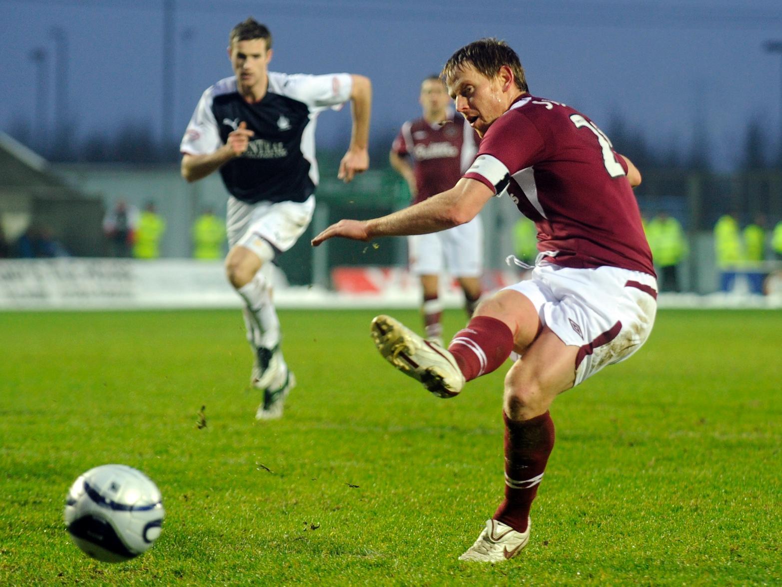 Michael Stewart's second half penalty was all that separated the sides on Boxing Day 2009 as Hearts left The Falkirk Stadium with all three points.