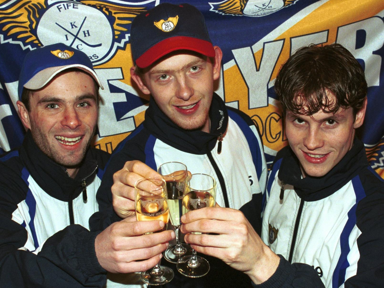 Raising a glass - Andy Finlay, Kyle Horne and Gary Wishart