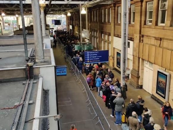 The Capitals main station shut due to overcrowding caused by passengers arriving due to Storm Ciara. Picture: Contributed: Russell Roberts