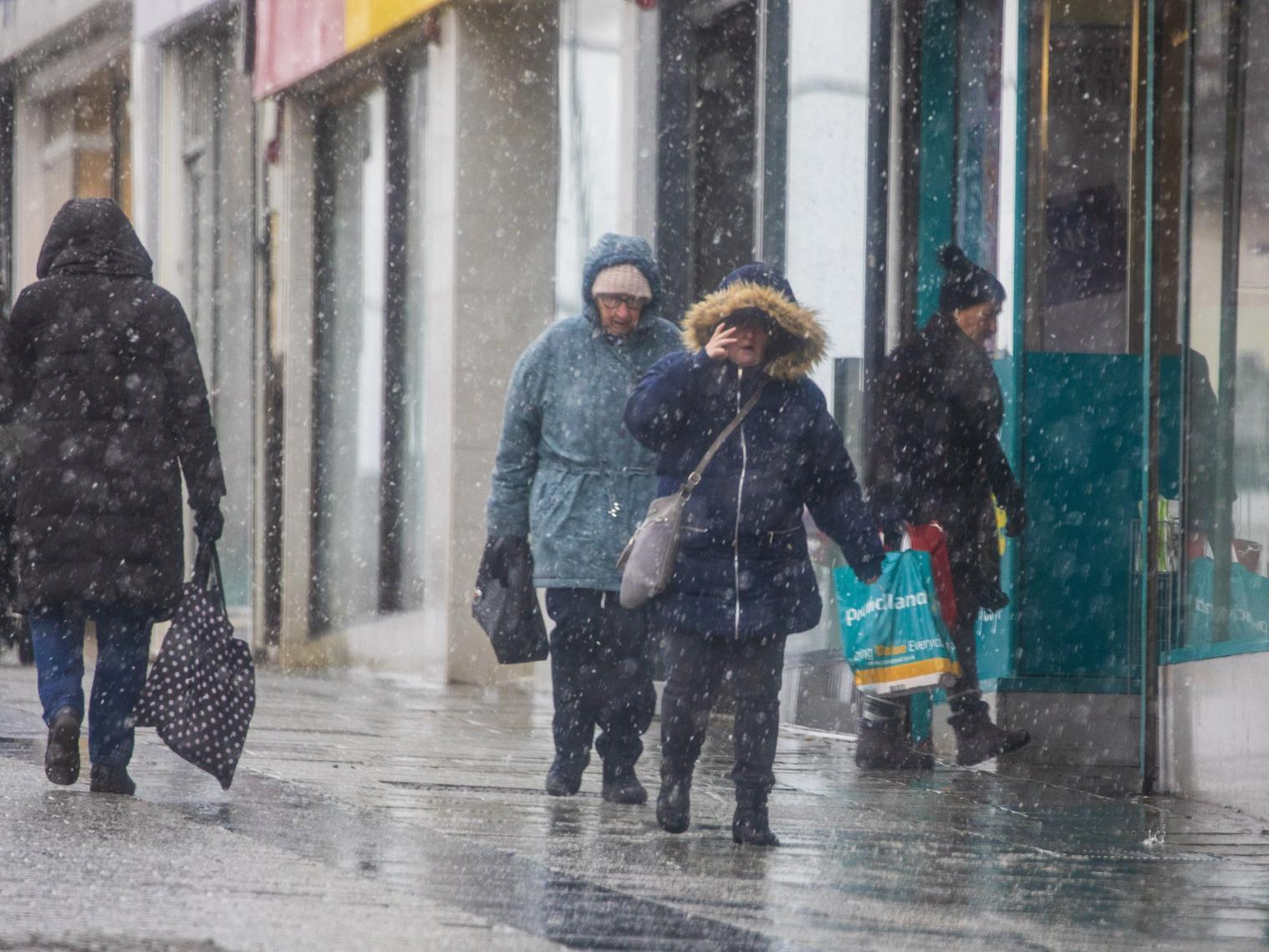 Shoppers felt the force of Storm Ciara on Monday. Pic: Katielee Arrowsmith/SWNS