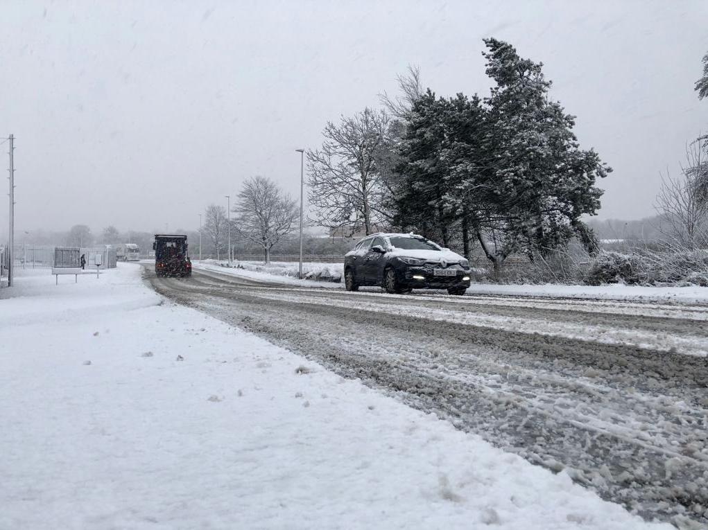 Driving conditions are becoming quite difficult in West Lothian this afternoon. Pic: Lisa Ferguson