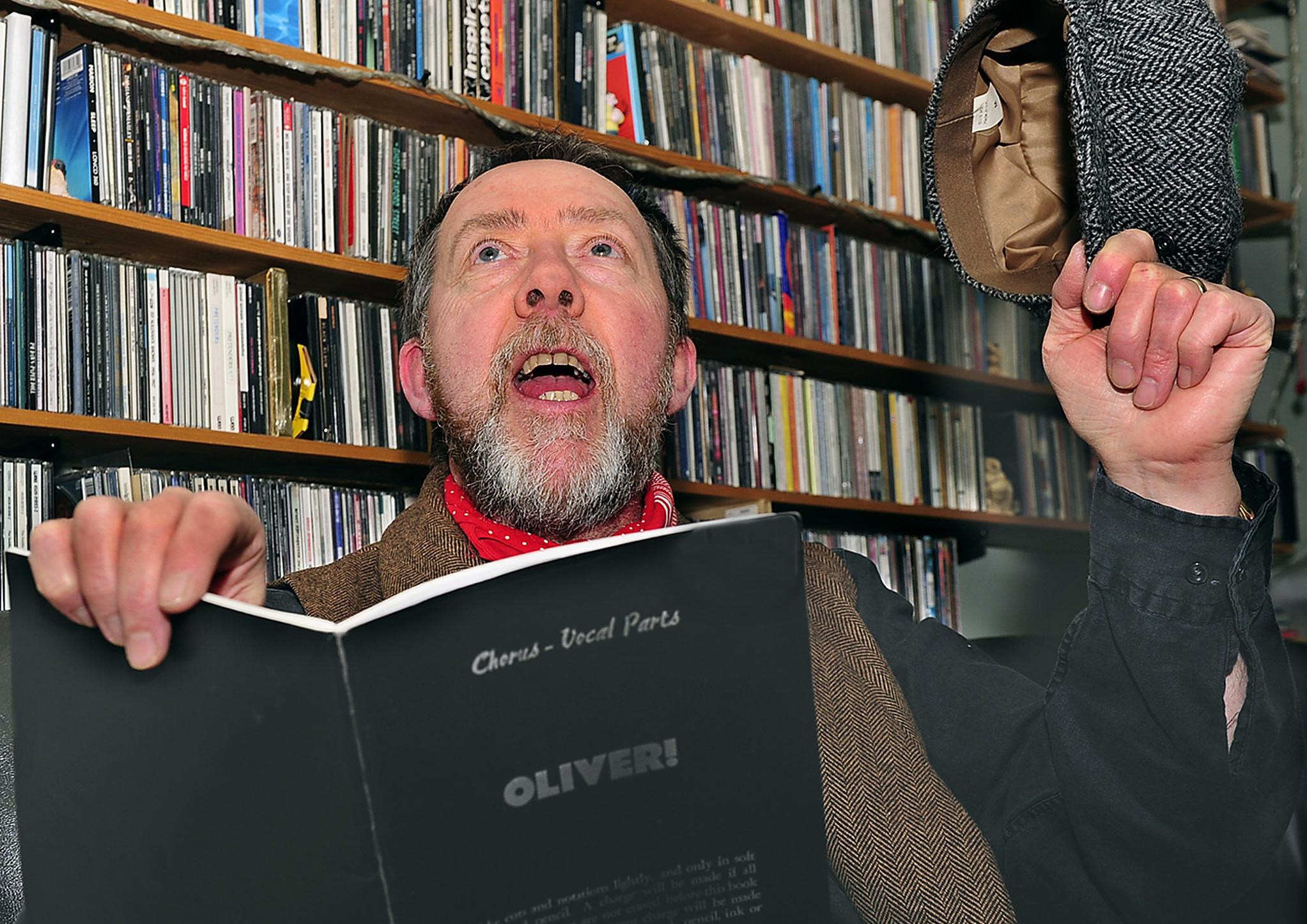 Selkirk Opera Preview. Alistair Pattullo practices his chorus singing ahead of this year's Selkirk Amateur Operatic Society's production of 'Oliver 'which takes to the stage in the Victoria Hall next week.
