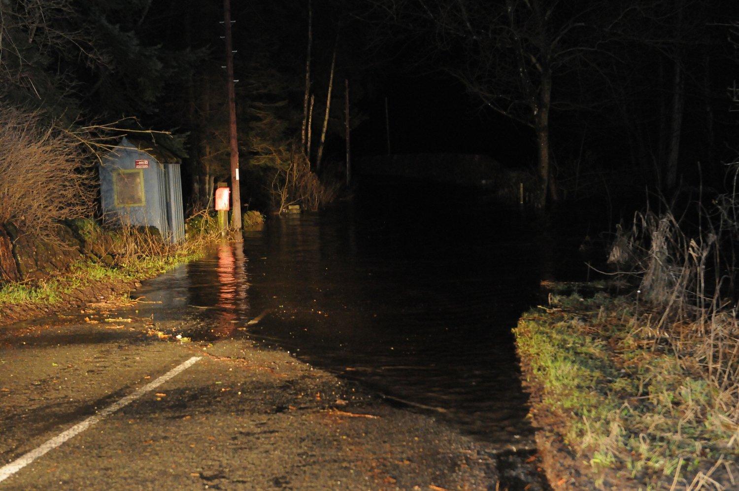 The Ettrick Water burst its banks on Saturday night near Collins Bridge.
