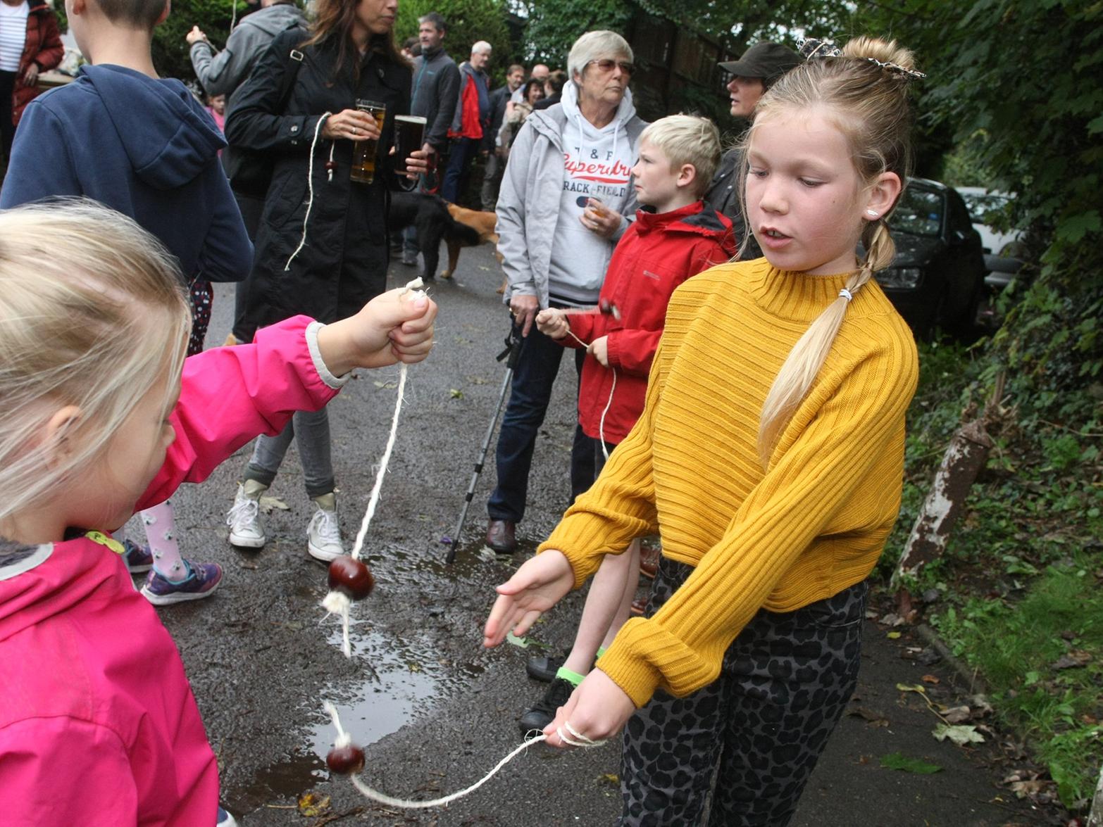 The annual conker competition was held at The Spotted Cow pub in Angmering.