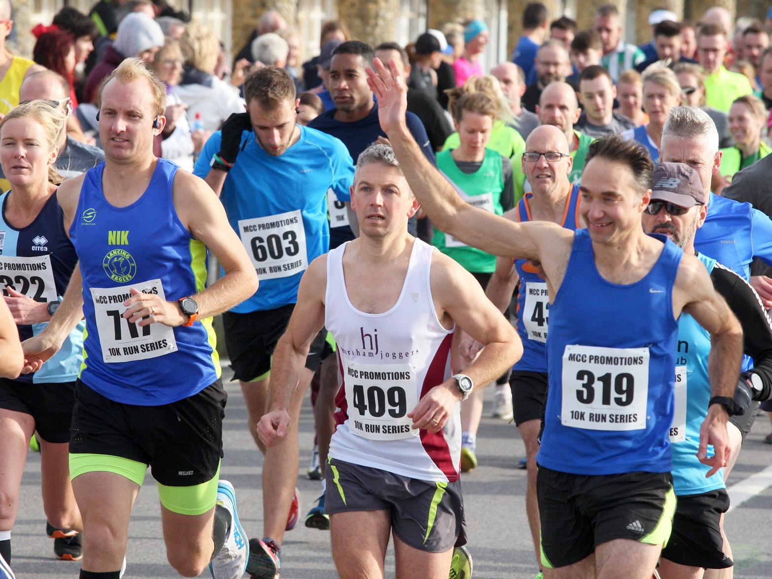Action from the Worthing Seafront 10k