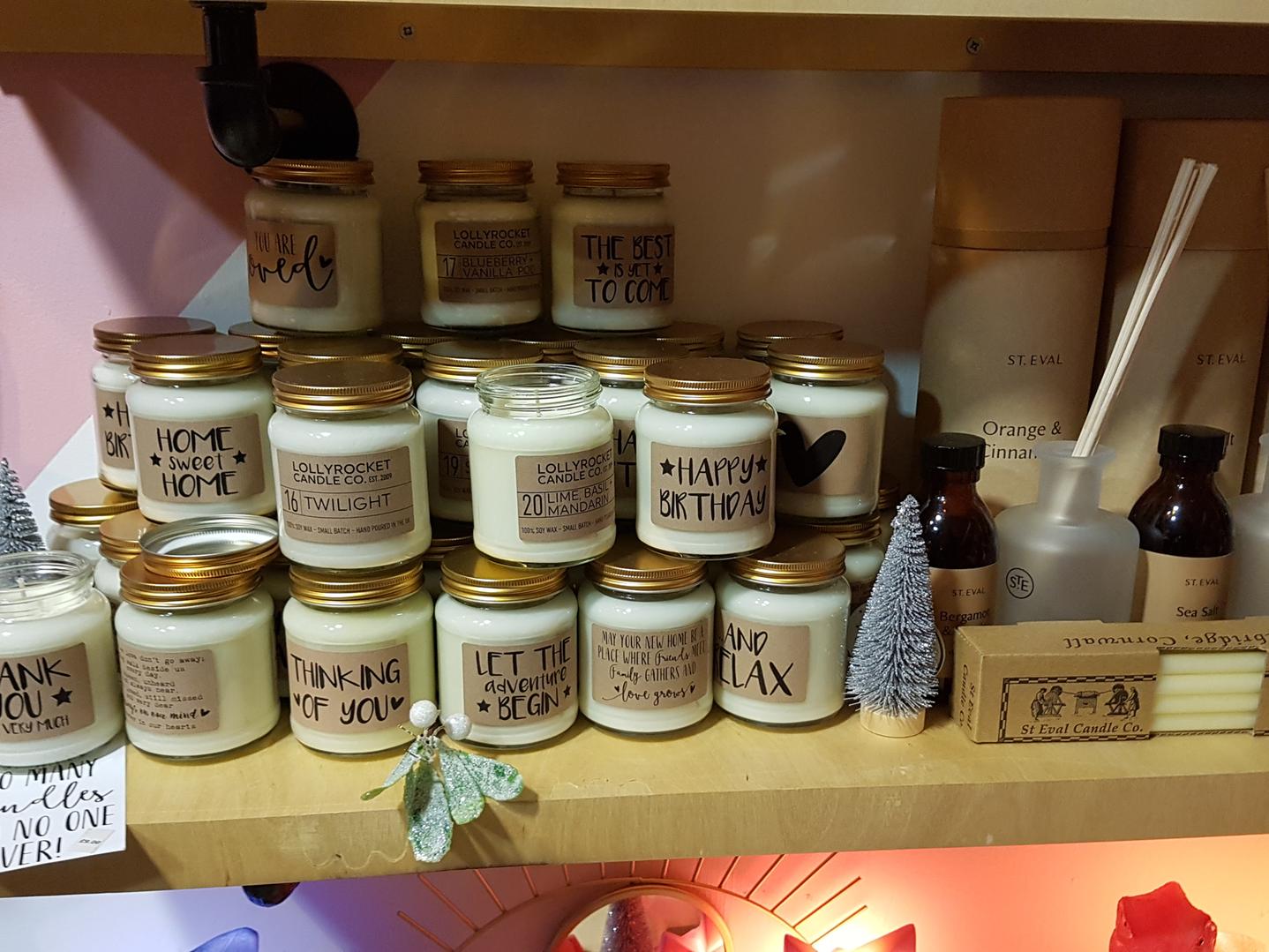 The Bean Hive stocks locally made candles that would be perfect for a Christmas present