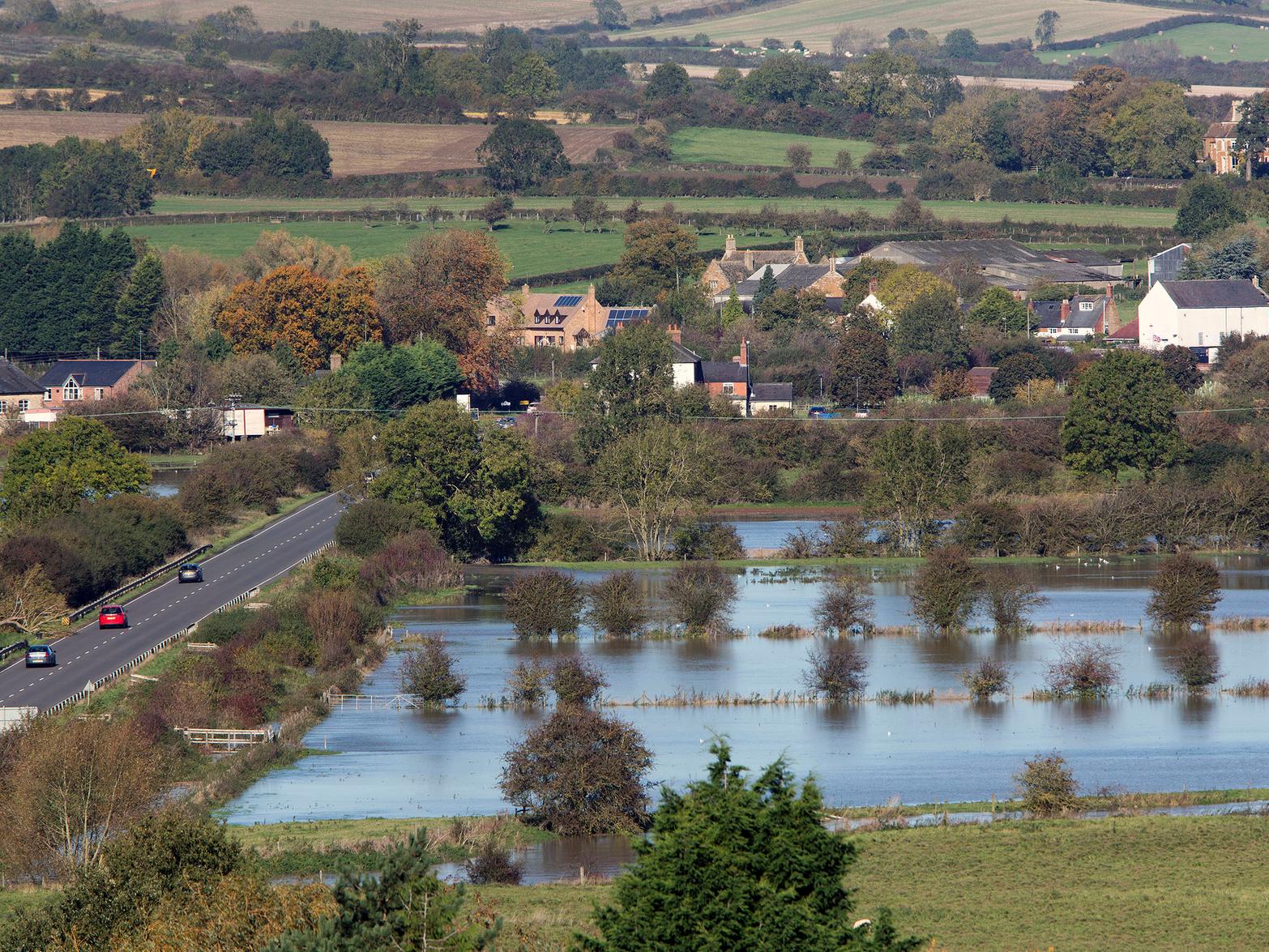 There was also flooding further north near Caldecott, seen in this photo taken from Rockingham Church. The river Welland had burst its banks.