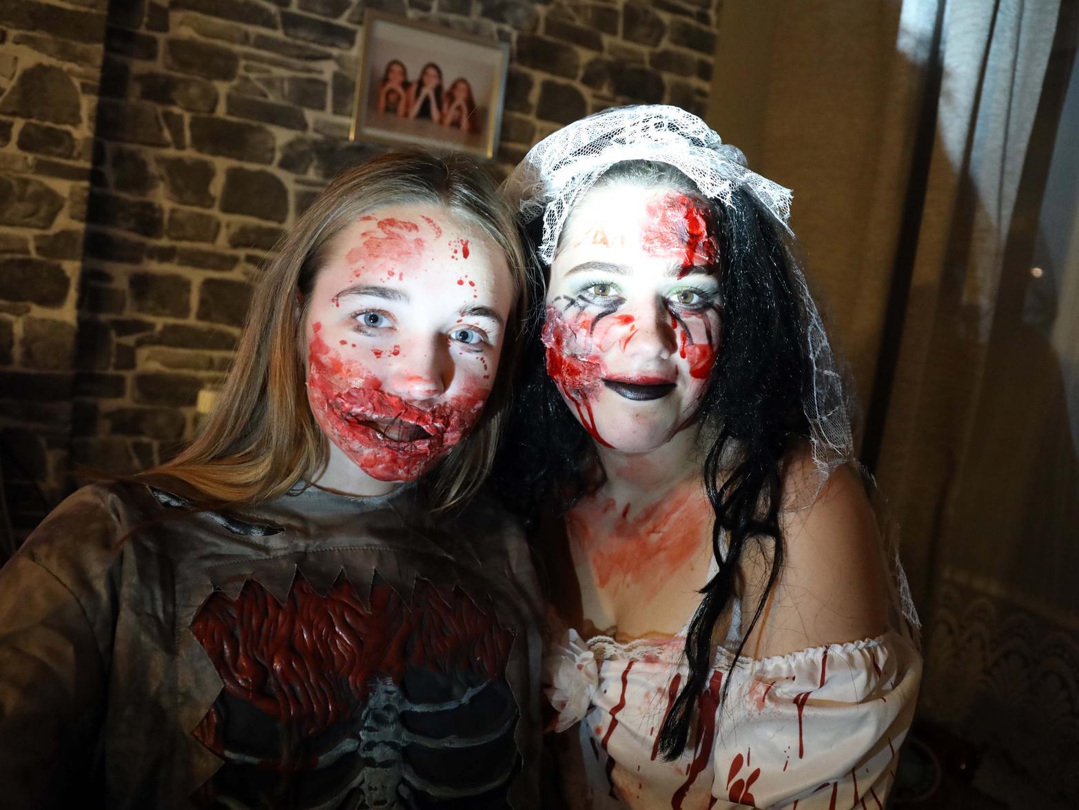 A zombie and a bride who cornered me on my walk through the maze!