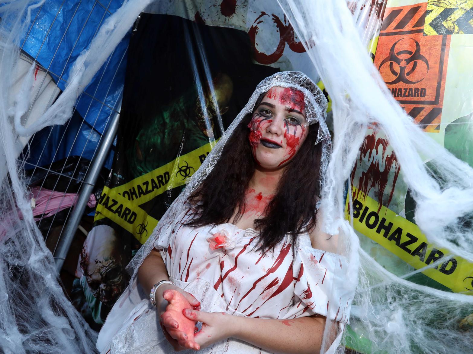 A zombie bride was another surprise from around a curtain!