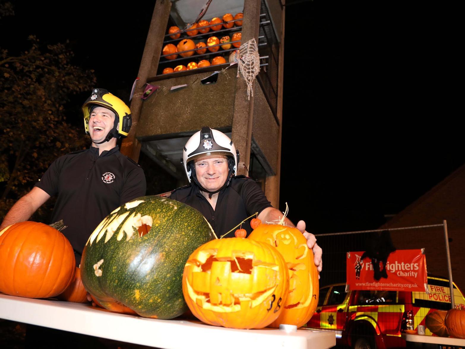 The event takes place on the weekend closest to Halloween. Watch manager Lee Allen assessed the pumpkins.
