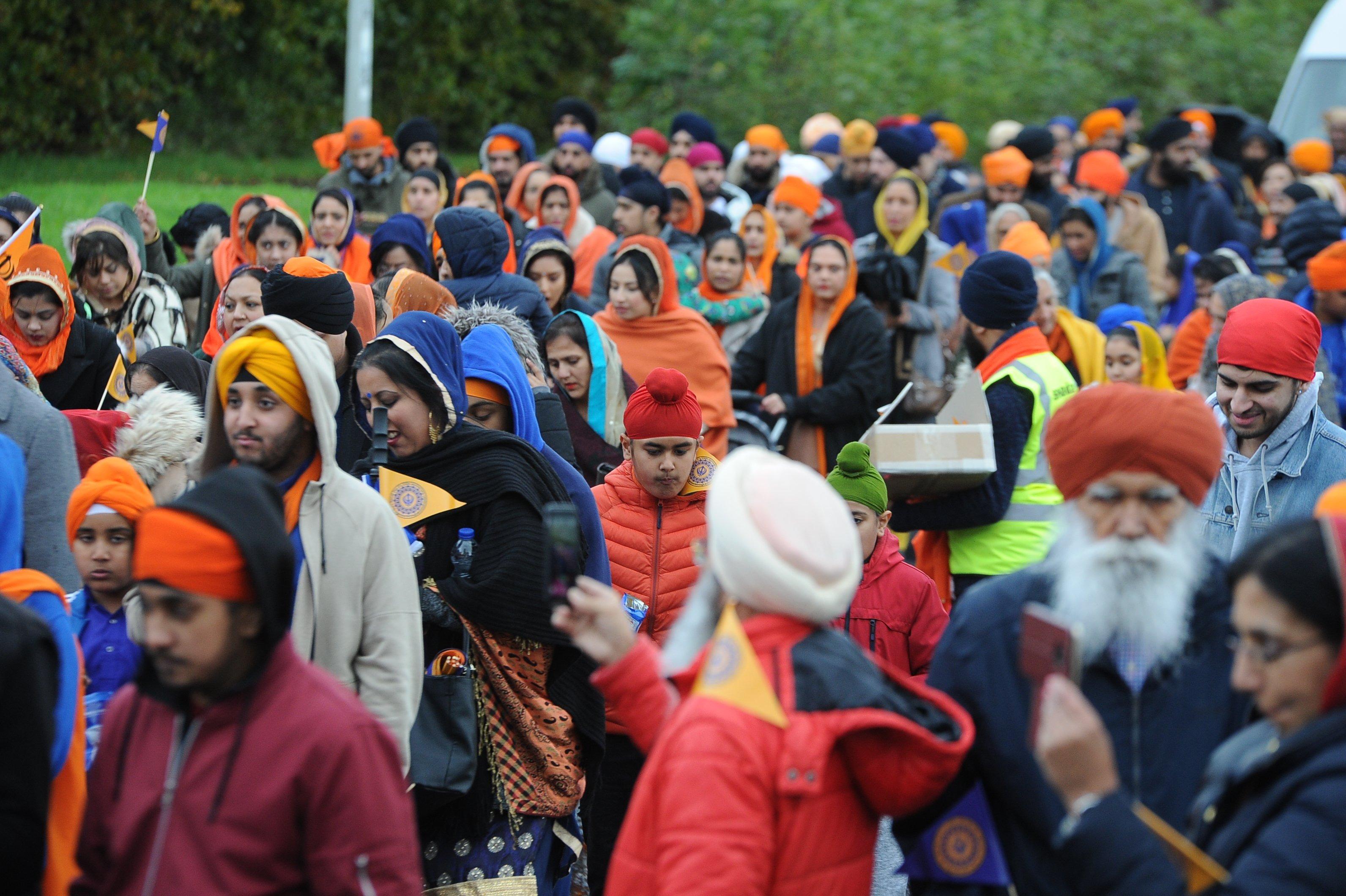 Peterborough Sikh Parade 2019 from the Gurdwara Baba Budha Sahib Temple at Royce Road to Sri Guru Singh Gurdwara Temple at Newark Road EMN-190211-213811009