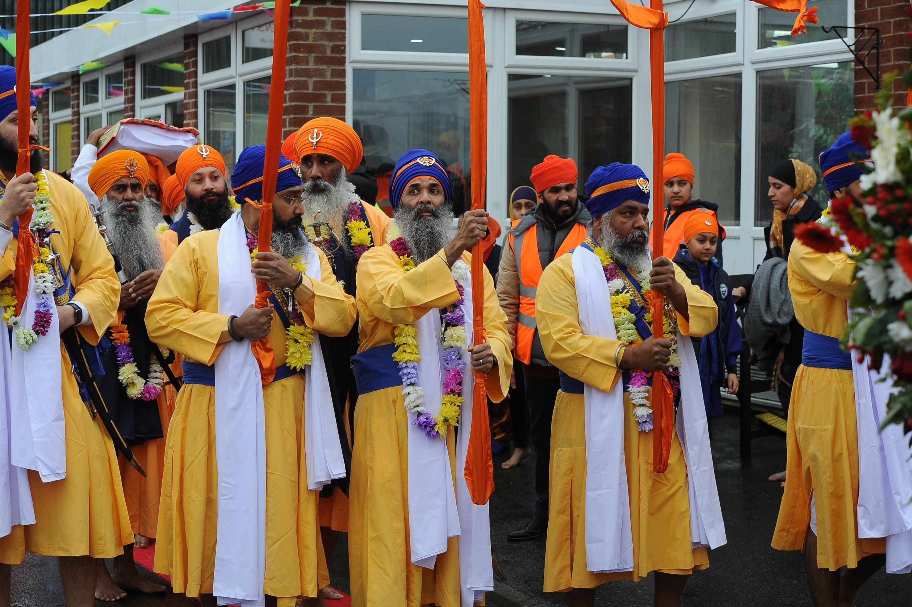 Peterborough Sikh Parade 2019 from the Gurdwara Baba Budha Sahib Temple at Royce Road to Sri Guru Singh Gurdwara Temple at Newark Road EMN-190211-213430009