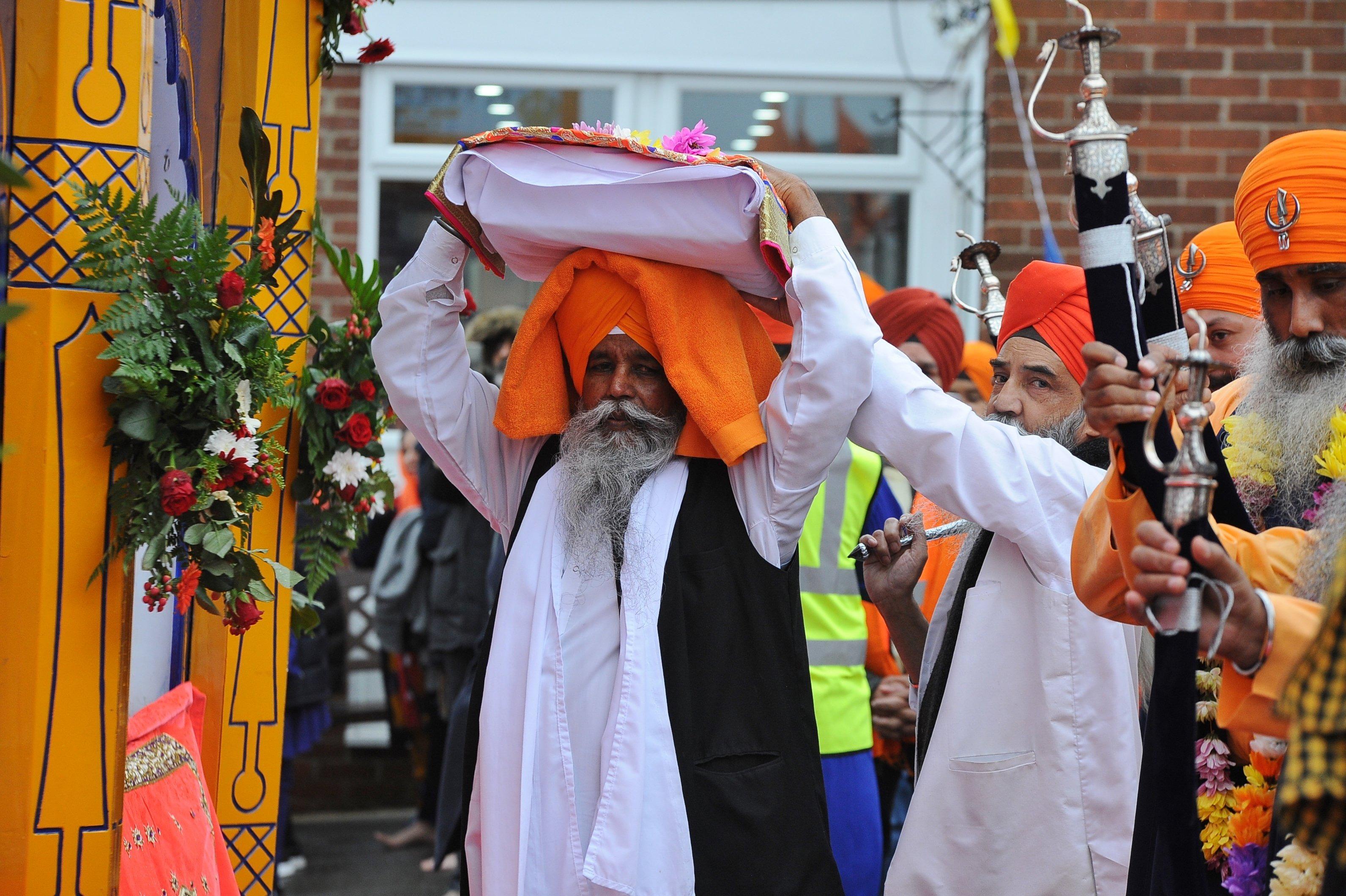 Peterborough Sikh Parade 2019 from the Gurdwara Baba Budha Sahib Temple at Royce Road to Sri Guru Singh Gurdwara Temple at Newark Road EMN-190211-213111009