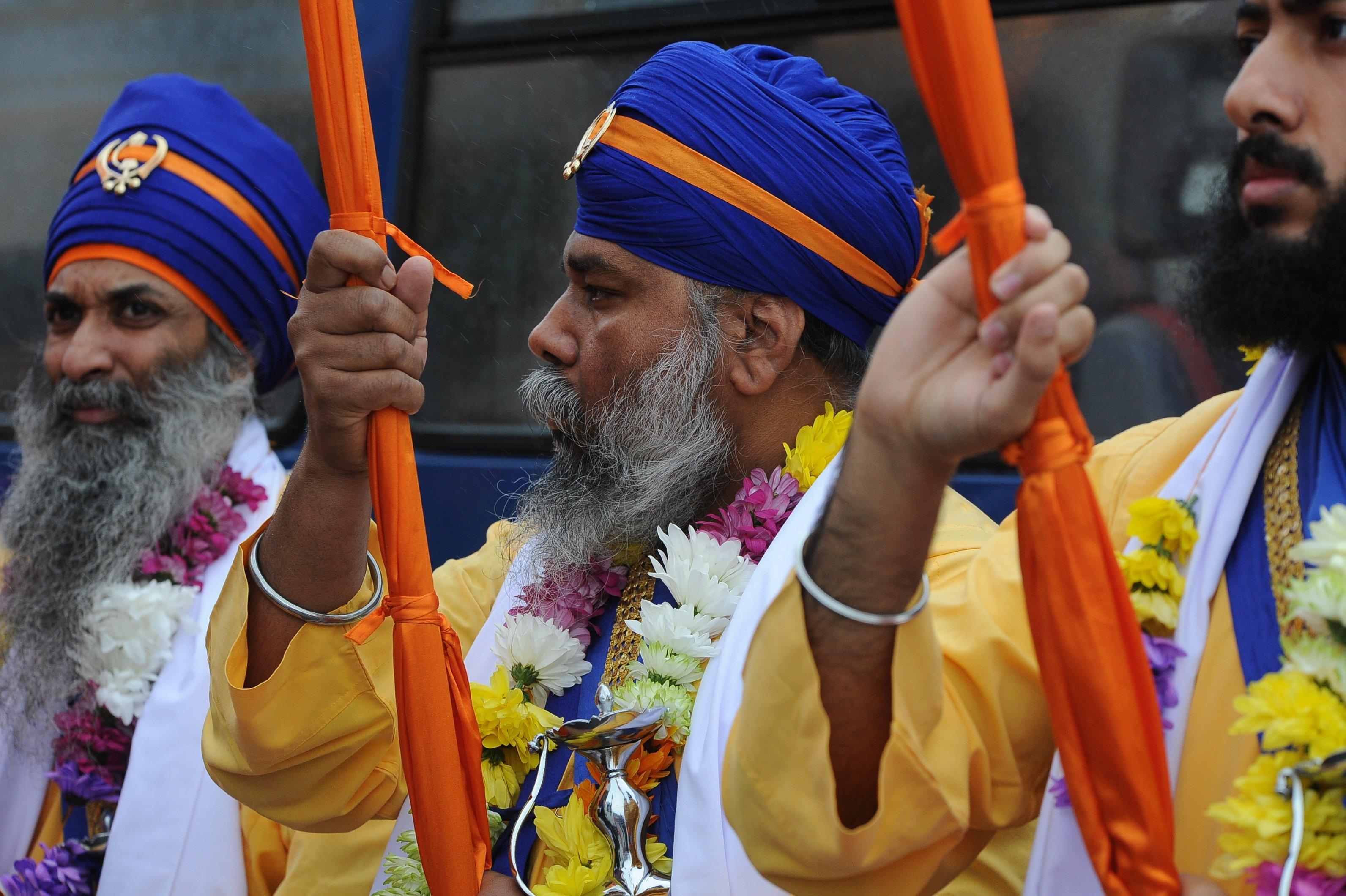 Peterborough Sikh Parade 2019 from the Gurdwara Baba Budha Sahib Temple at Royce Road to Sri Guru Singh Gurdwara Temple at Newark Road EMN-190211-213453009