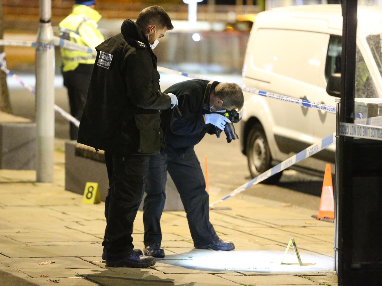 The scene of the incident outside Worthing Town Hall