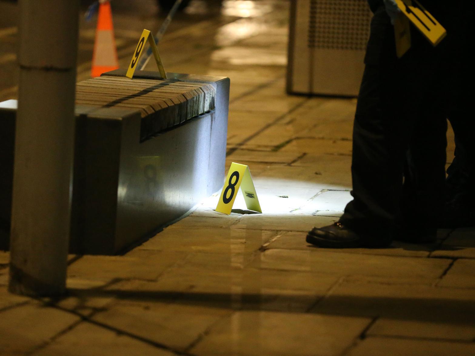 The scene of the incident outside Worthing Town Hall