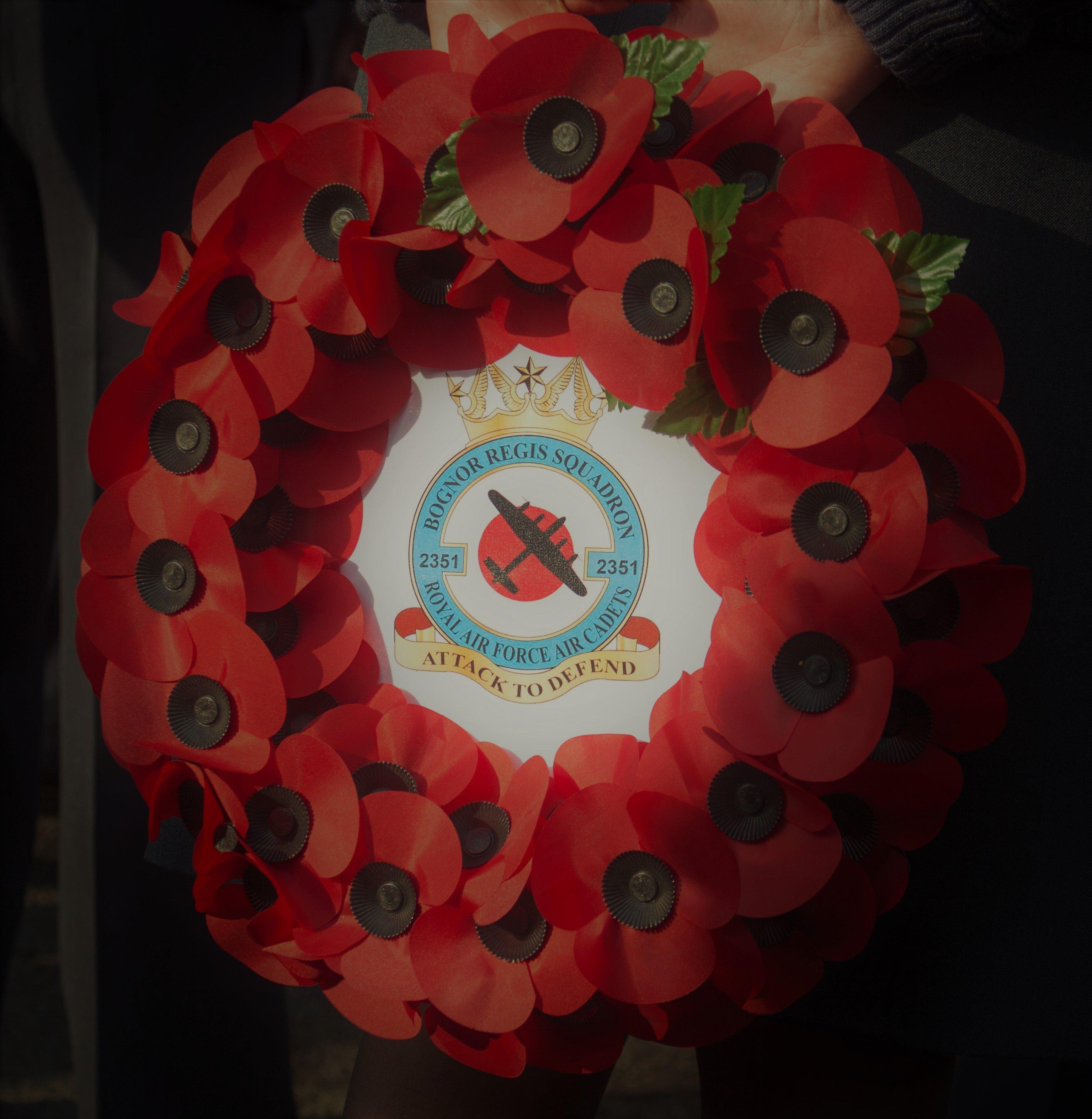 2351 Bognor Regis Air Cadets Remembrance wreath
photo courtesy of Chris Moran and 2351 Bognor Regis Air Cadets