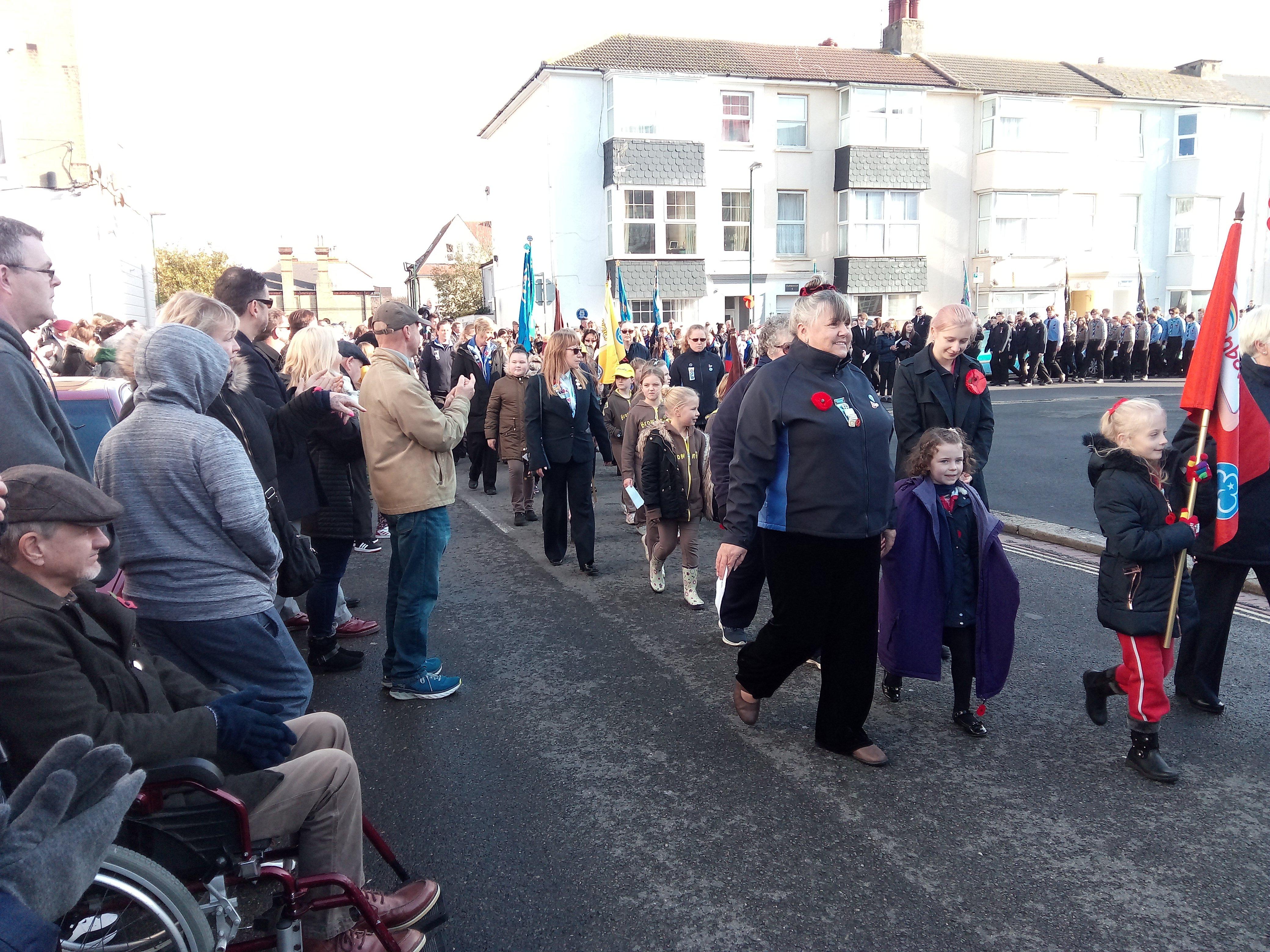 Bognor Regis Scouts and Brownies on Parade