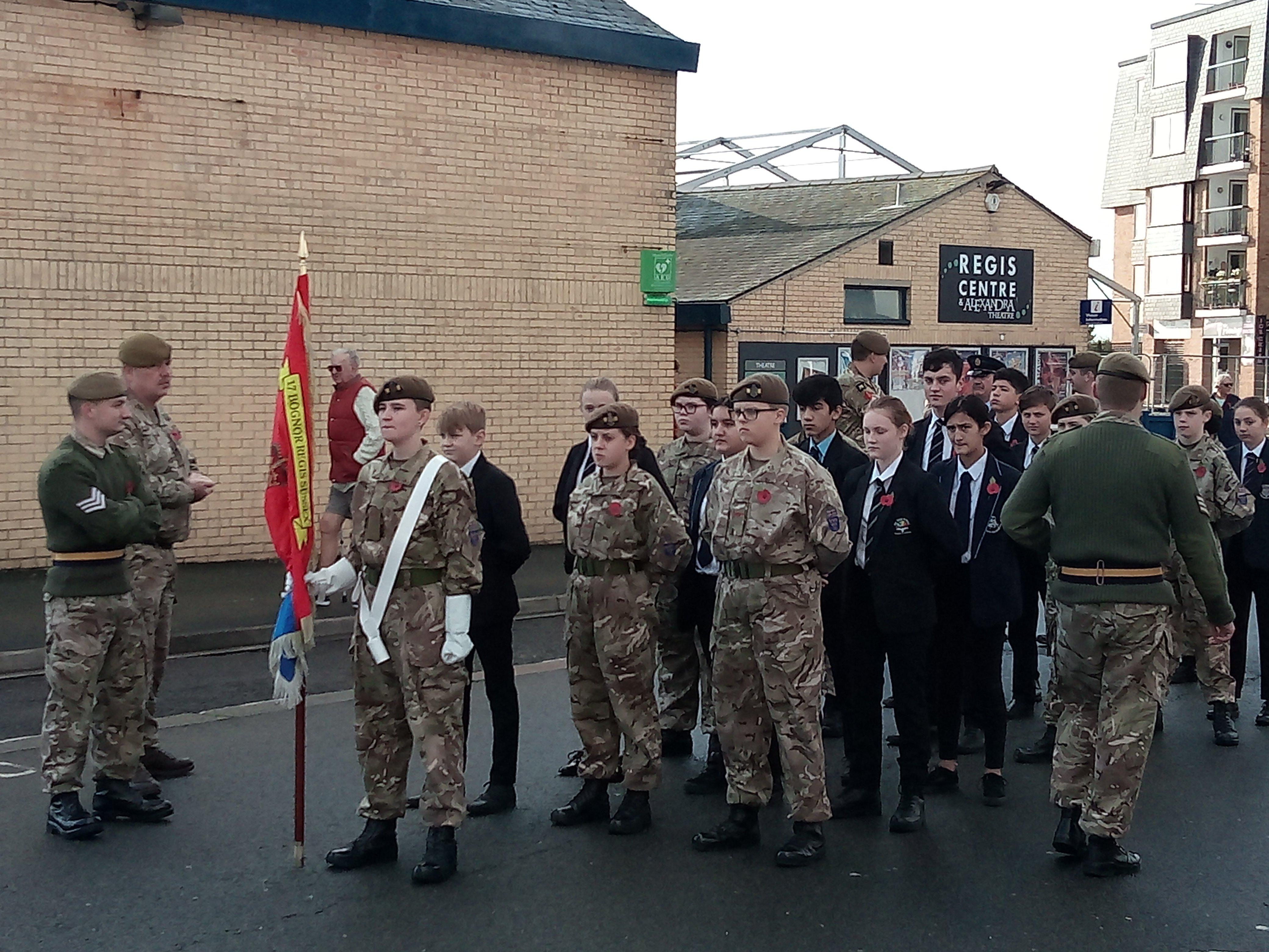 17 Bognor Regis detachment Army Cadet Force get ready for the parade