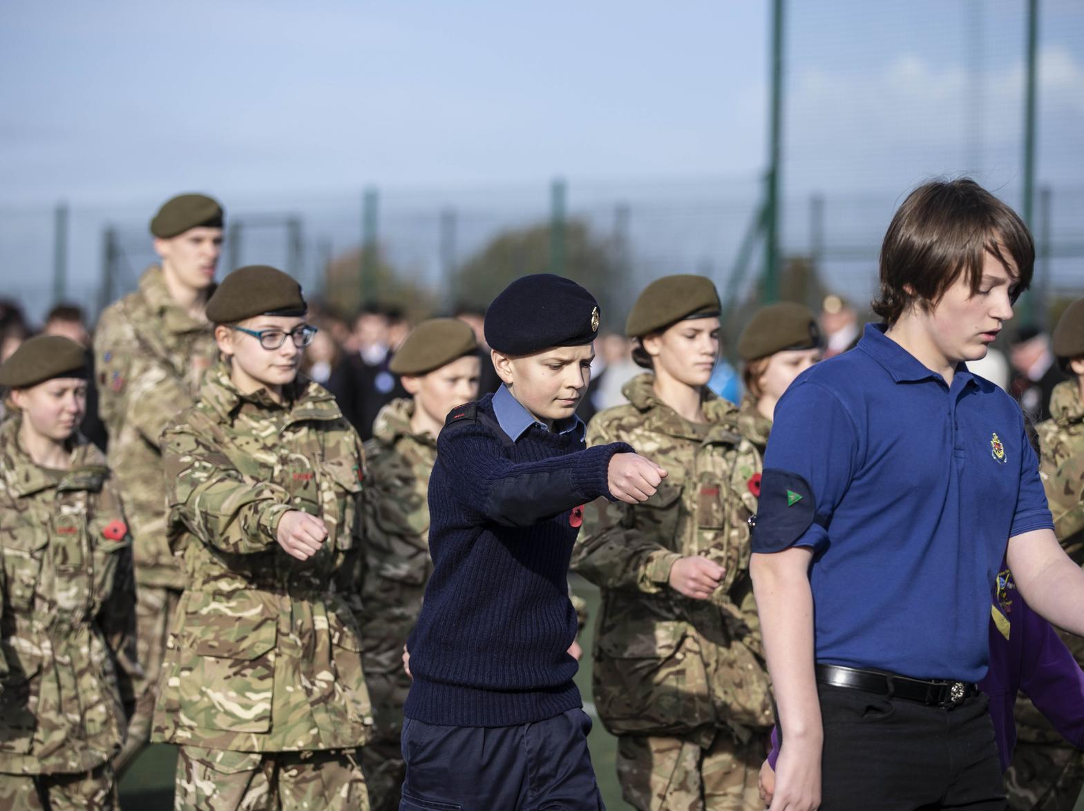 The school's Combined Cadet Force (CCF) regiments took part in the parade today.