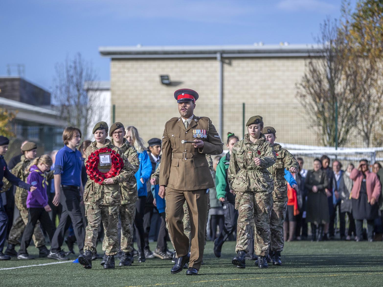 Northampton school goes on parade to mark silence for Remembrance Day