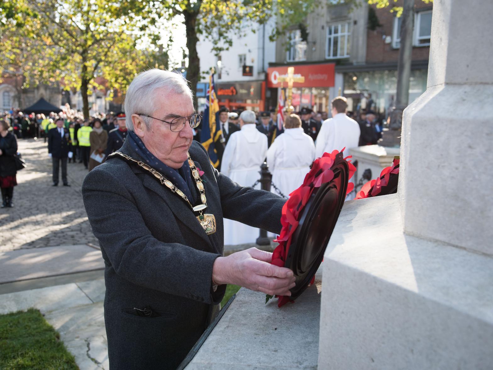 Hundreds of people turned out for the 100th Remembrance event. Those present included representatives from the armed forces, Scouts, Guides and cadets, emergency services and local dignitaries.