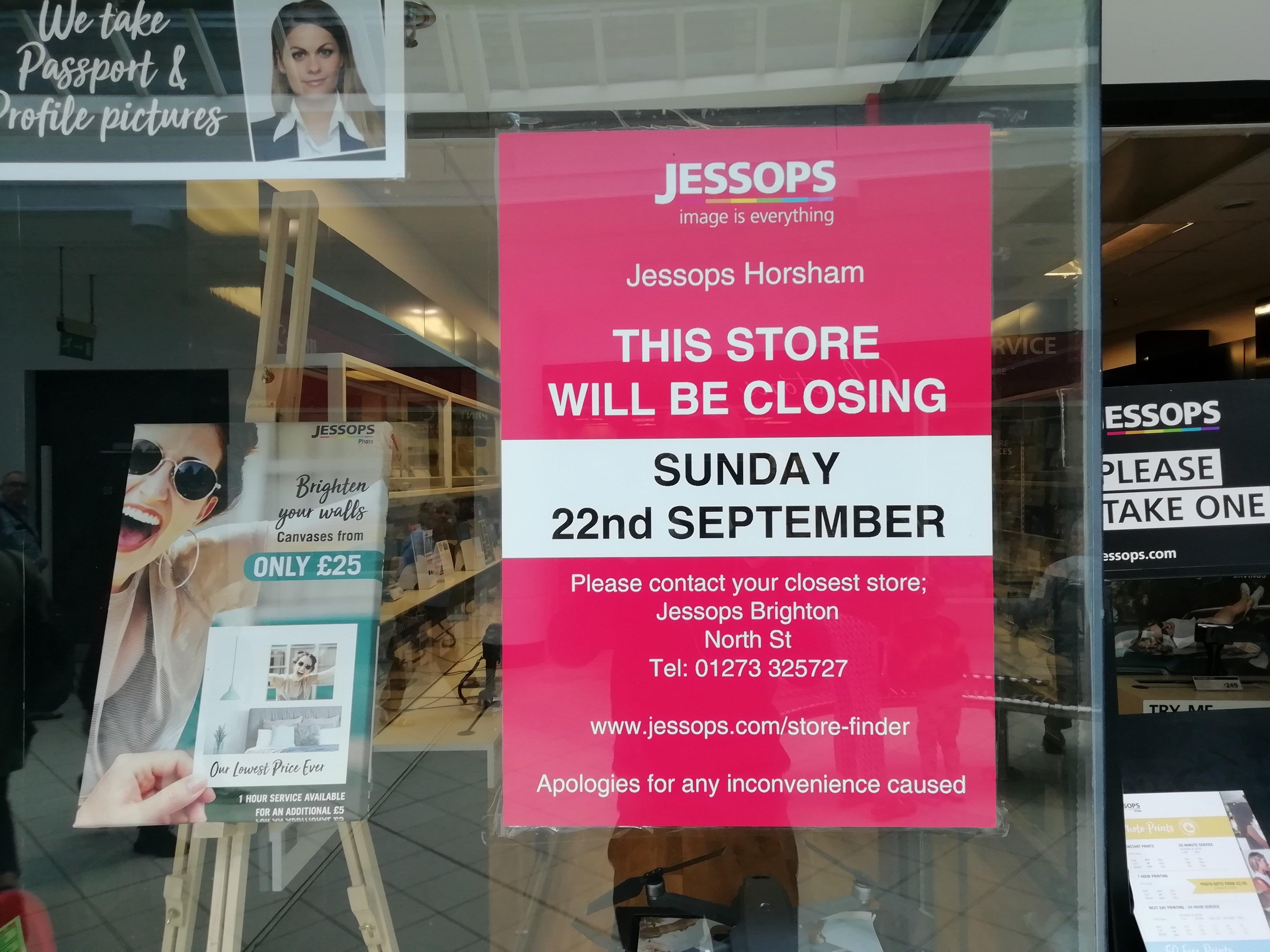 The Jessops store in Horsham closed in September. SUS-190813-132350001