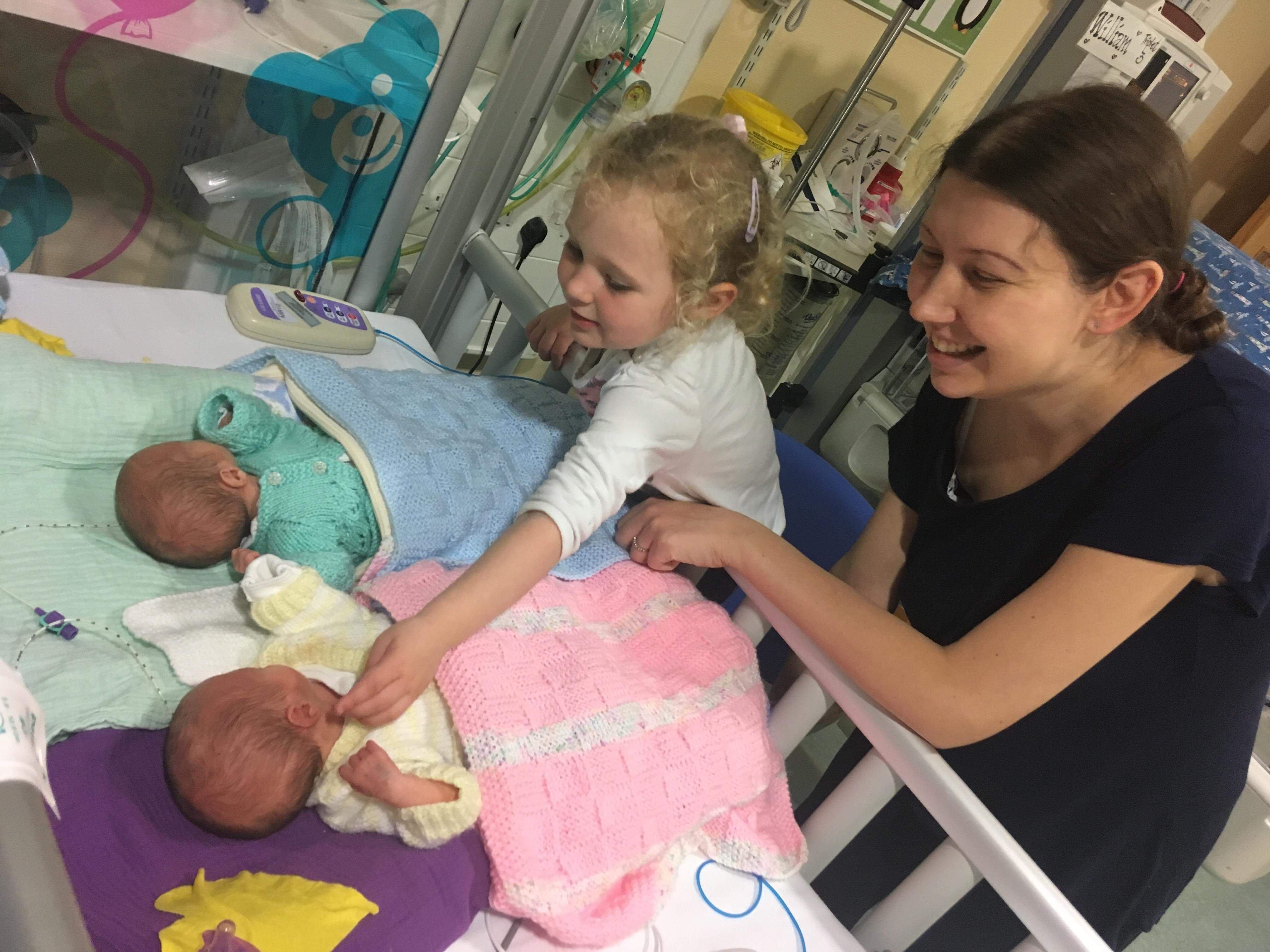Cheryl Carter and Chris Pegrum from Yapton have triplets. Cheryl Carter, 34, from Blenheim Road, Yapton, with her daughter Betty and her newborn triplets