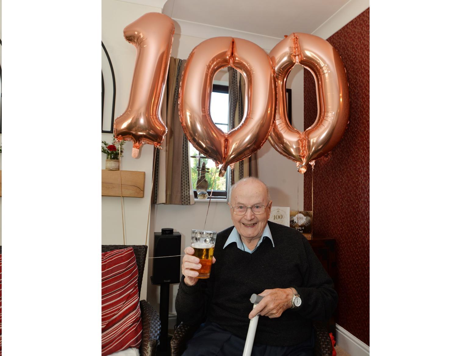 Nick Nicholls celebrates his 100th birthday.