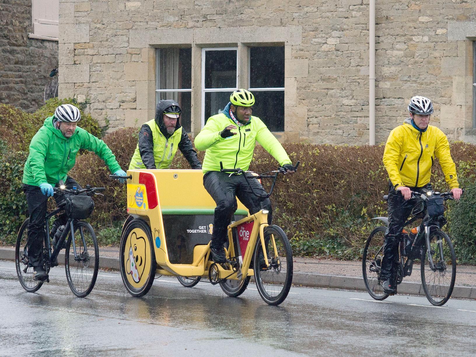 The team later made it to Weekley. The Rickshaw riders are a team of six teenagers who have all been supported by Children in Need, this rider is Uche.