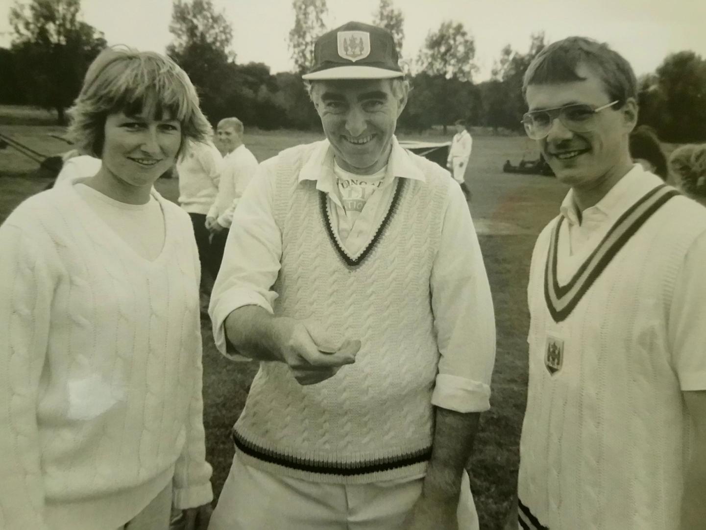 They certainly like their toss pictures at Leek Wootton. Here, club president Alan Hicking gets ready to throw in the presence of ladies' captain Sarah Foster and men's skipper Graham Foster.