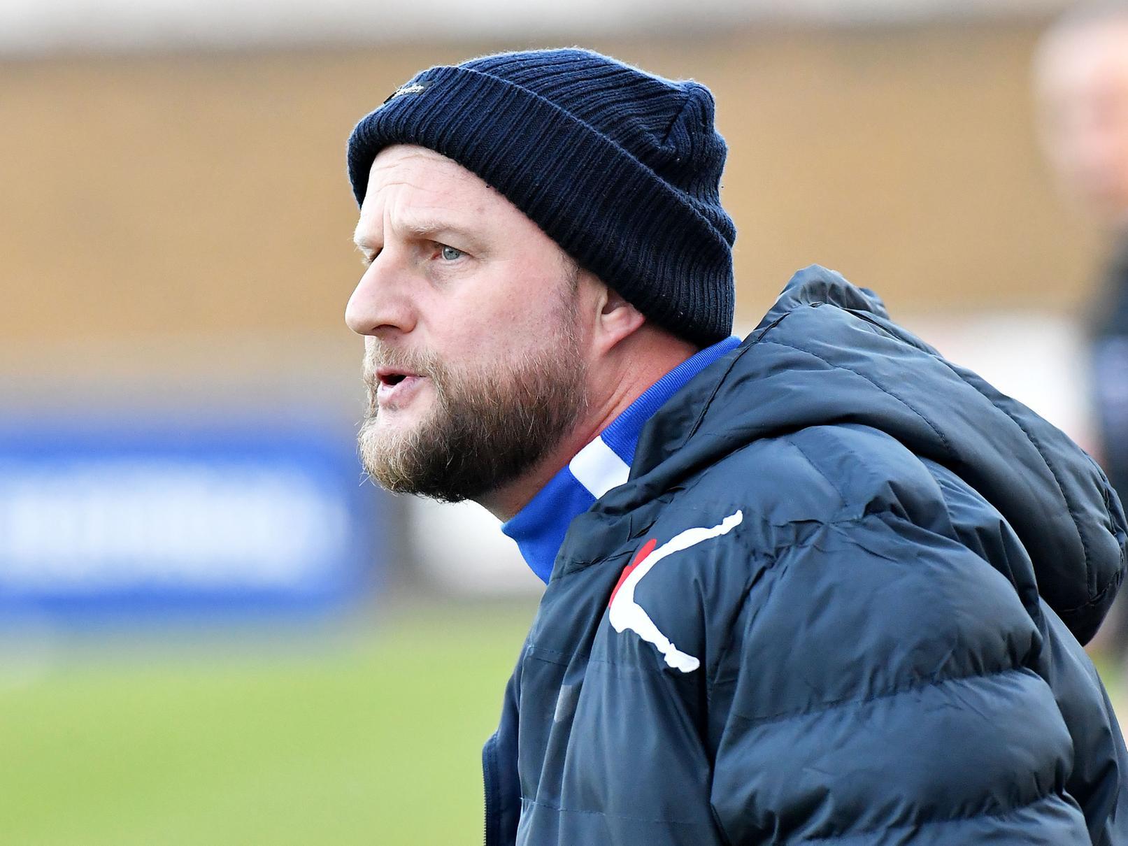 Rugby Town Manager Carl Adams cut a frustrated figure at Saturday's game