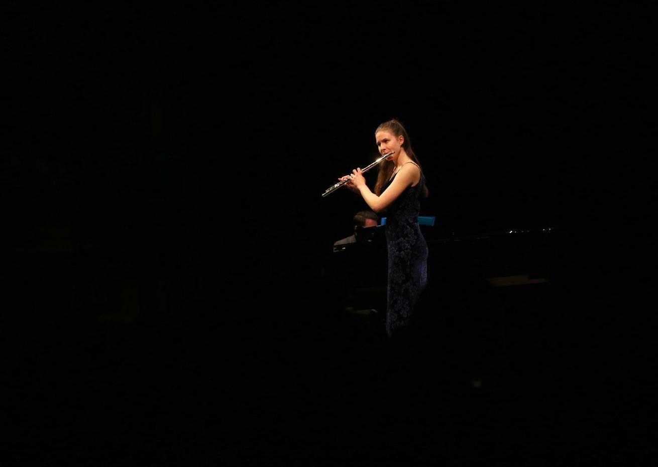 Flautist Daisy Noton, a member of the National Youth Orchestra. Photograph: Sam Stephenson/ Homelink