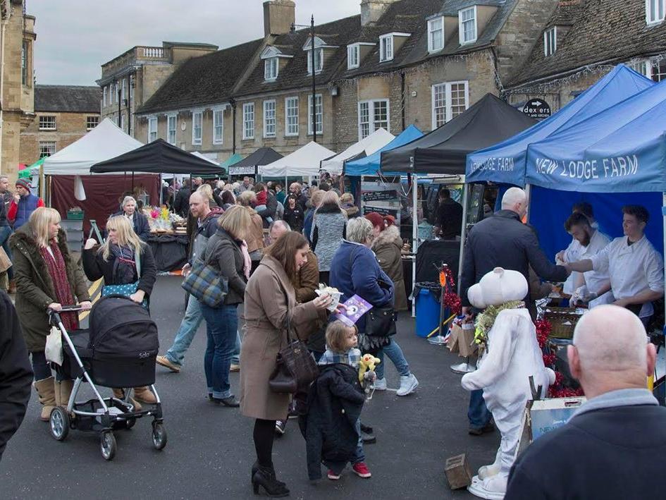 The annual Oundle Christmas Market and light switch on will be between 12pm and 7pm. There will be stalls of food, gifts and other treats as well as carols, a brass band and a fun fair. The lights will be turned on at 5.30pm. Father Christmas will be in his grotto with his reindeer and elves.