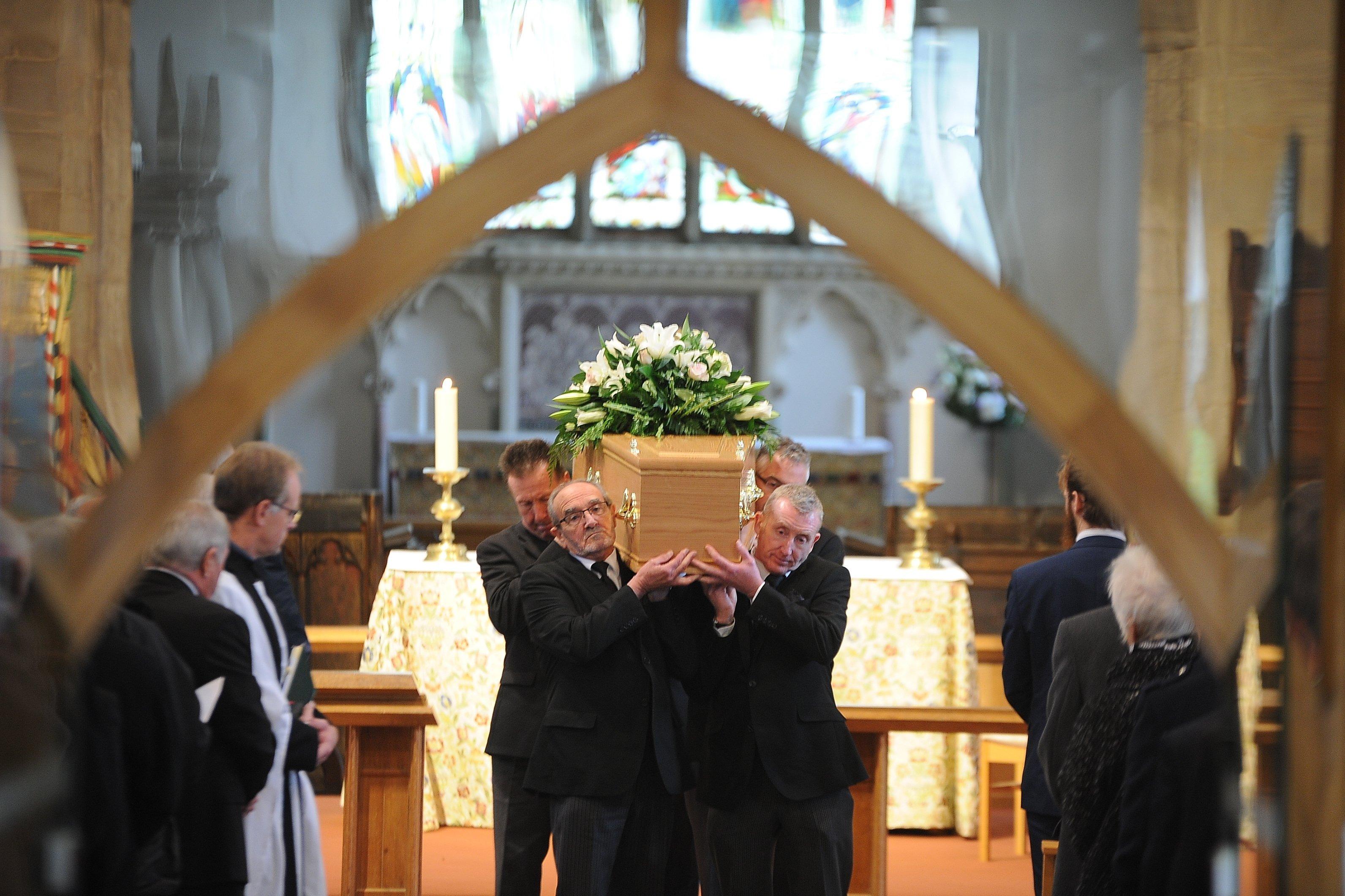 Brian Mawhinney funeral at St Peter's church, Oundle EMN-191122-133828009