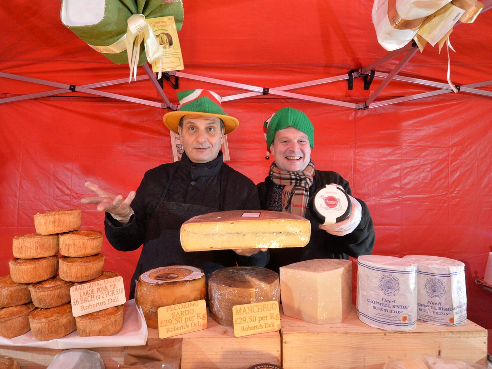 Say cheese....Roberto Sanna and Haydn Thorne on the Roberto's Deli on the Square.