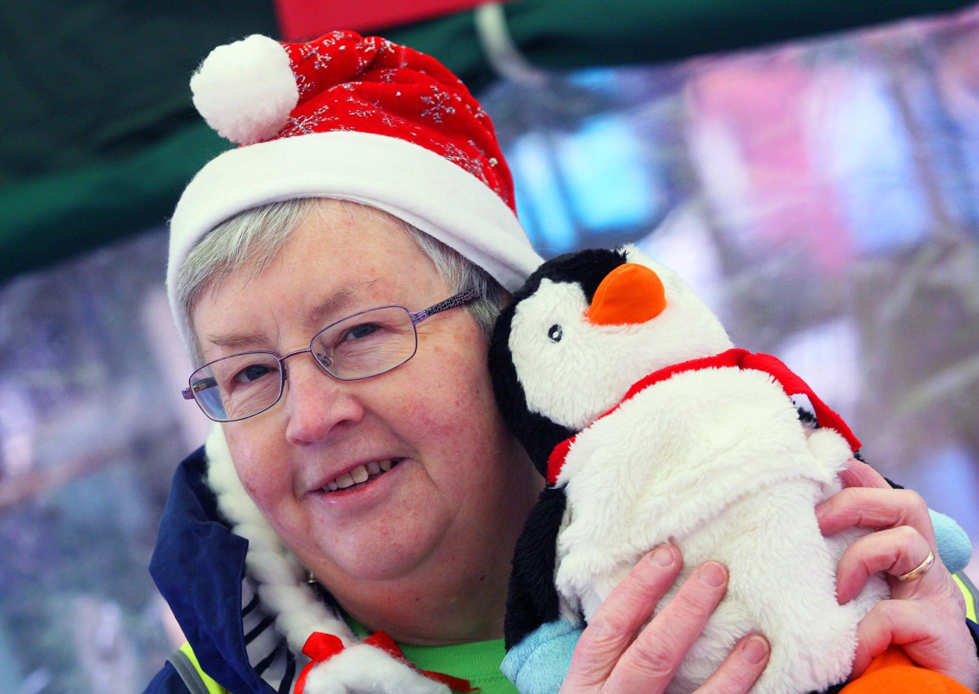 Burgess Hill Christmas activities. Carolyn Sorbie, supporter of St Peter and St James Hospice. Photo by Derek Martin Photography.