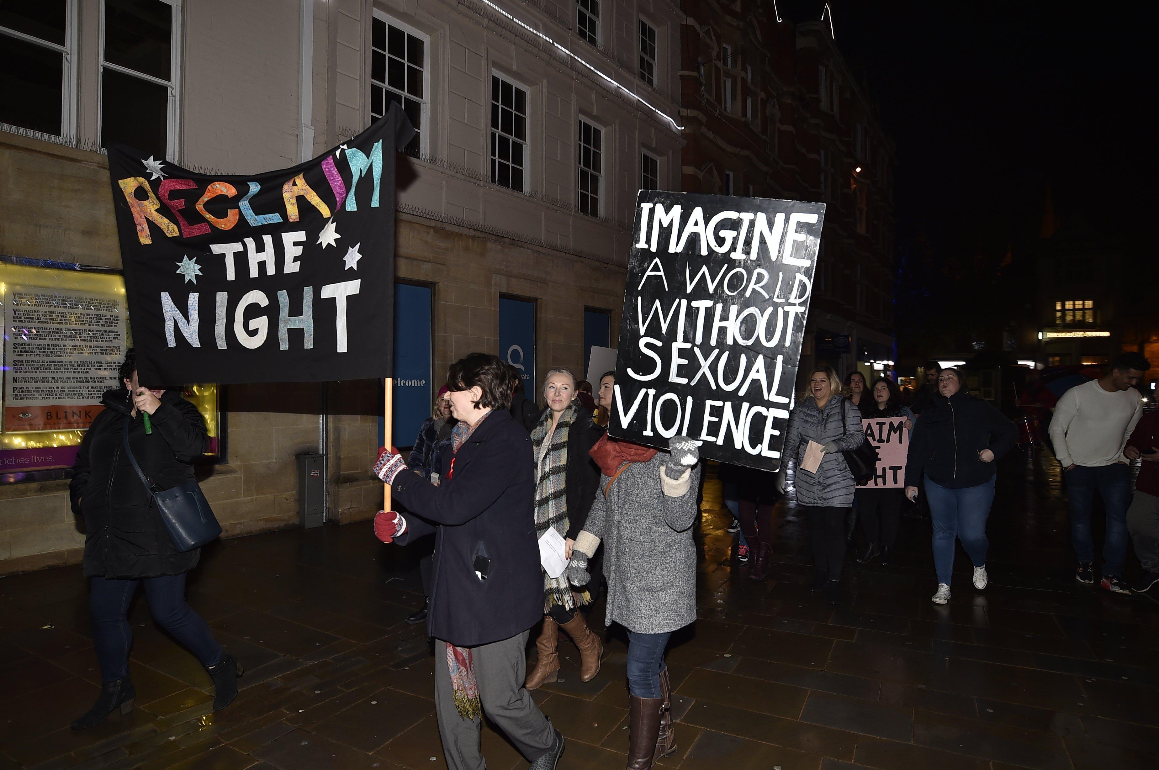 Reclaim the Night march in the City centre. EMN-191124-132529009