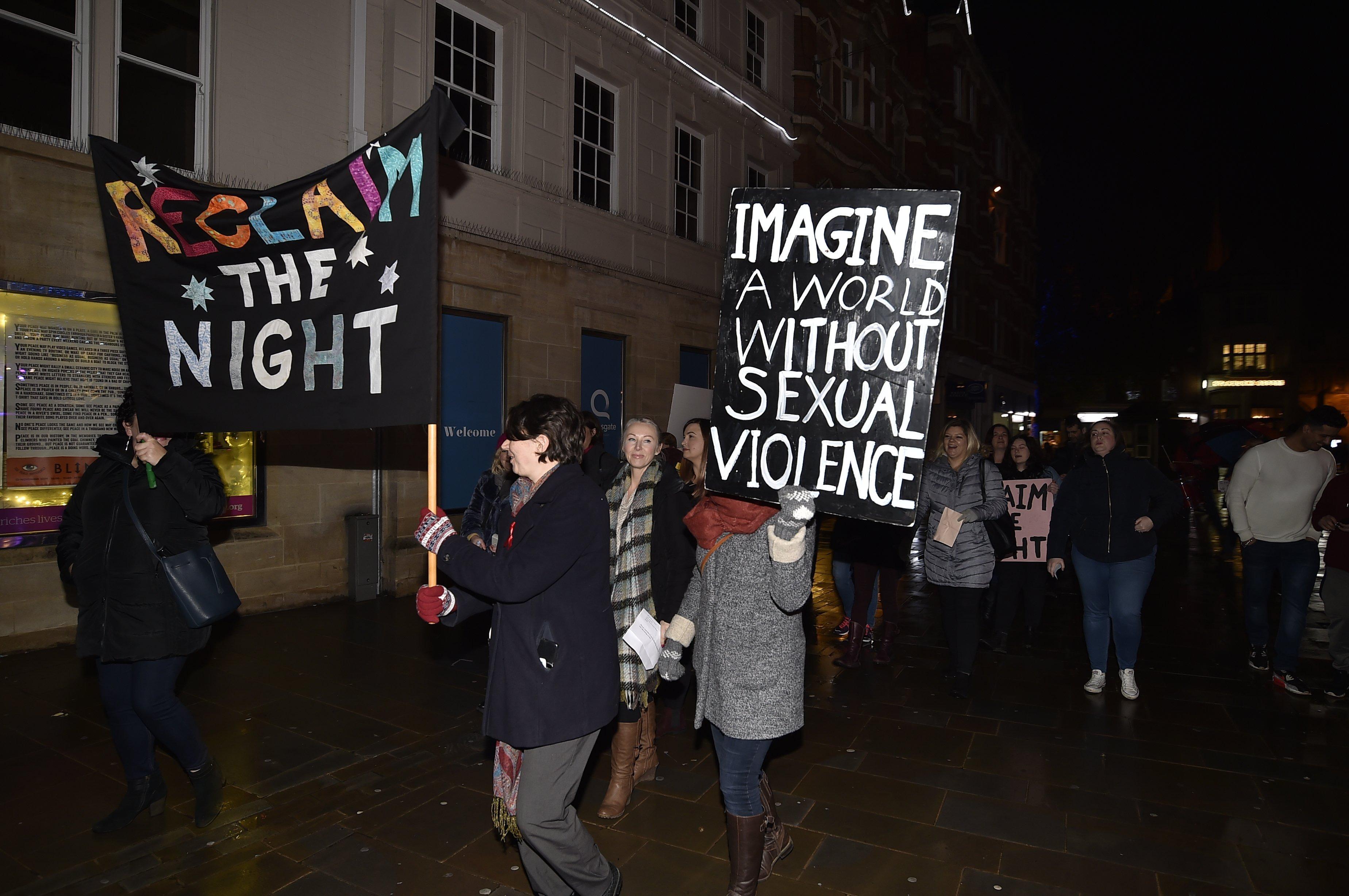 Reclaim the Night march in the City centre. EMN-191124-132208009