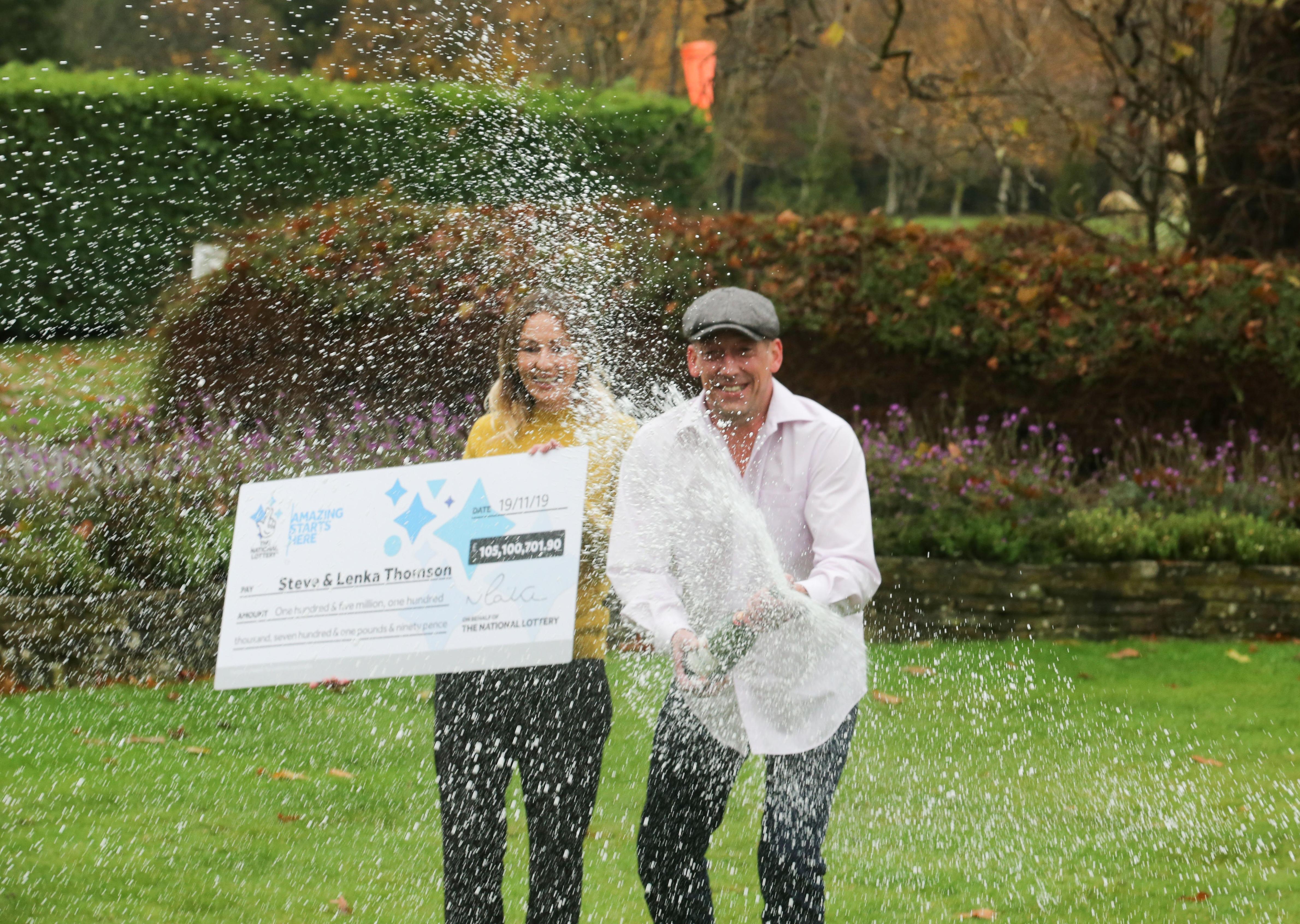 Selsey couple Steve, a 42-year-old builder, and Lenka, a 41-year-old shopworker, have won £105,100,701.90