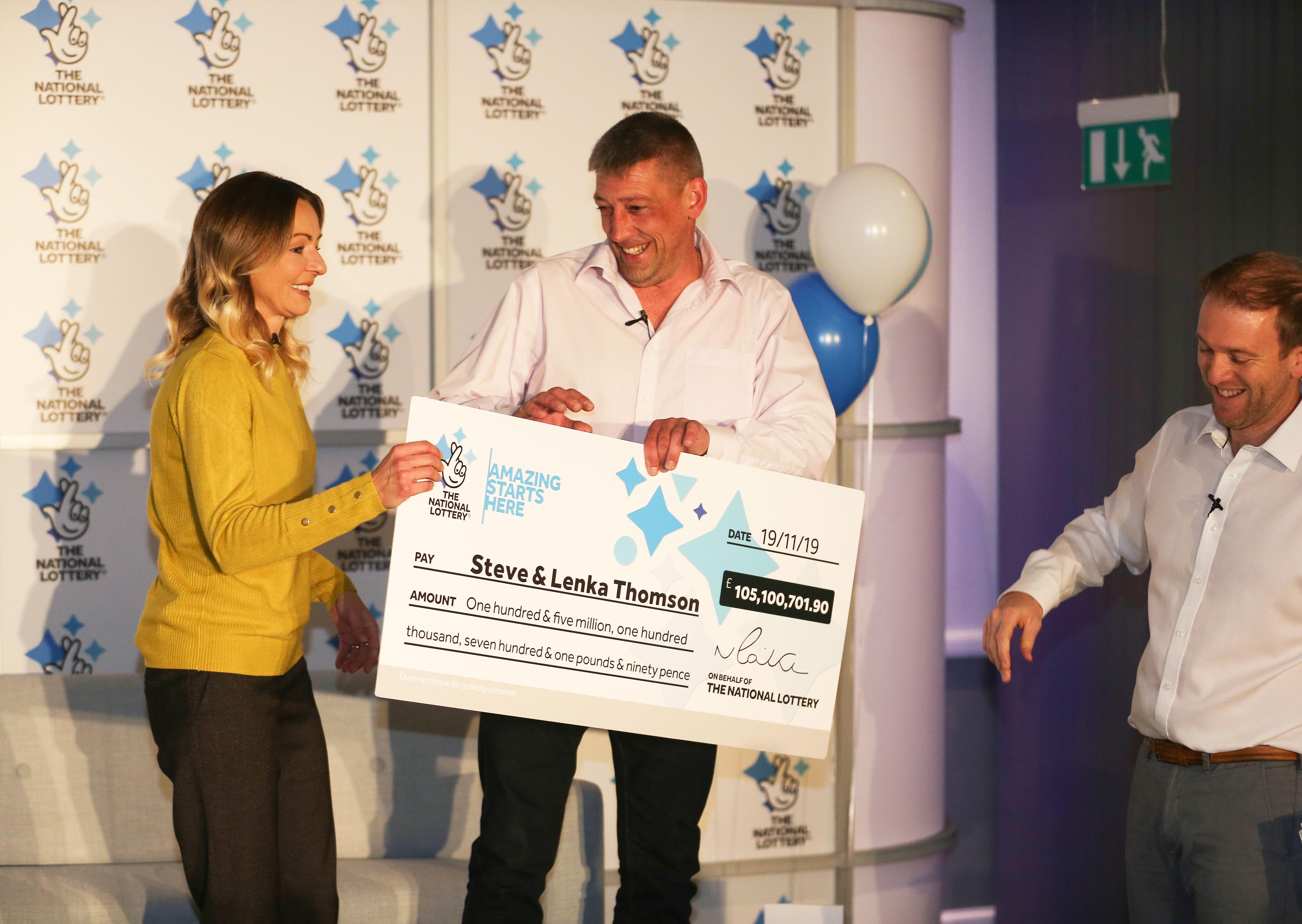 Selsey couple Steve, a 42-year-old builder, and Lenka, a 41-year-old shopworker, have won £105,100,701.90