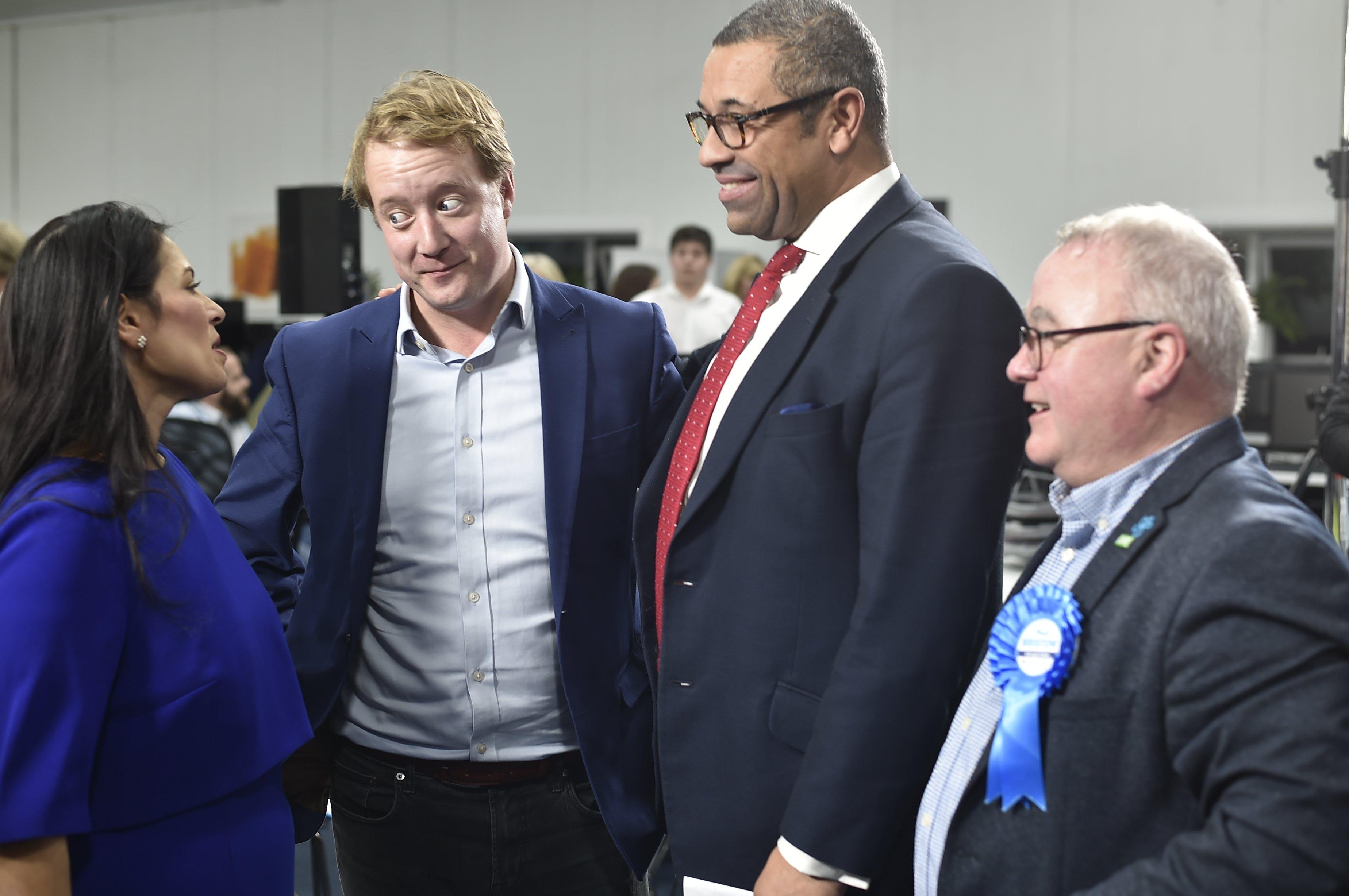 Priti Patel, Paul Bristow and James Cleverly with city council deputy leader Wayne Fitzgerald