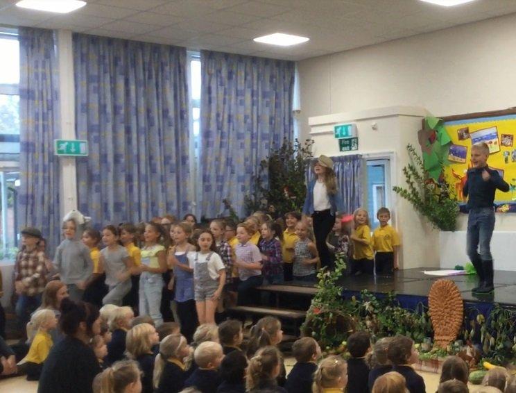 The Enormous Turnip was performed by children in years three and four as part of their harvest festival celebrations