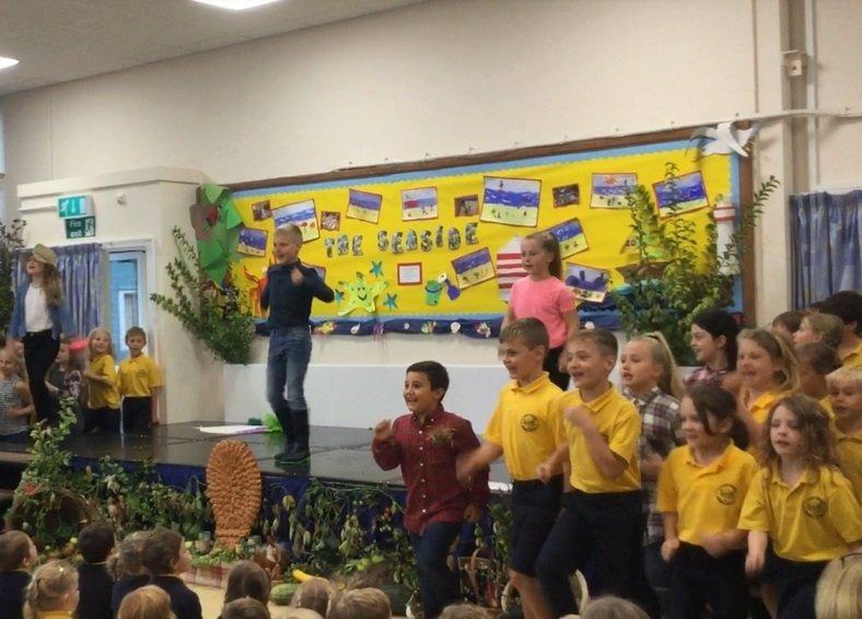 The Enormous Turnip was performed by children in years three and four as part of their harvest festival celebrations