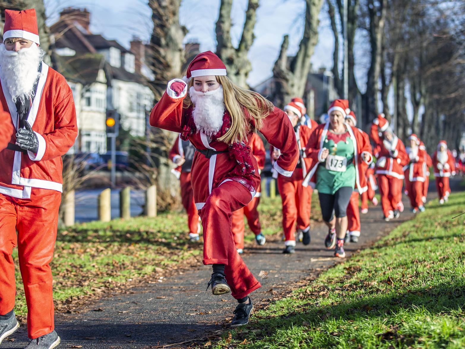 Santa Fun Run at the Racecourse, Northampton